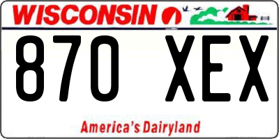 WI license plate 870XEX