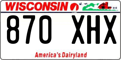 WI license plate 870XHX