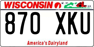 WI license plate 870XKU