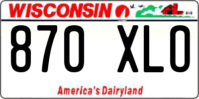 WI license plate 870XLO