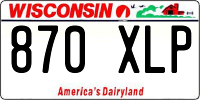 WI license plate 870XLP
