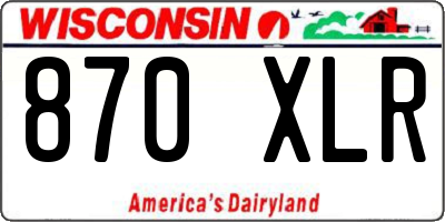 WI license plate 870XLR