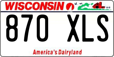 WI license plate 870XLS