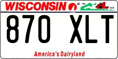 WI license plate 870XLT