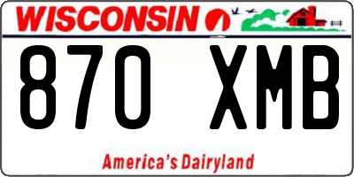 WI license plate 870XMB
