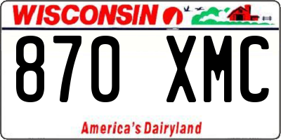 WI license plate 870XMC