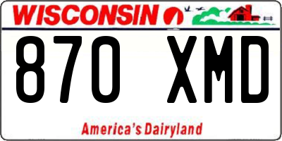 WI license plate 870XMD