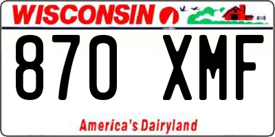 WI license plate 870XMF