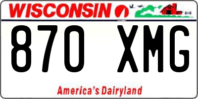 WI license plate 870XMG
