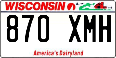 WI license plate 870XMH