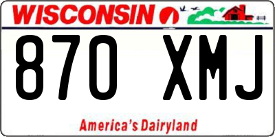 WI license plate 870XMJ