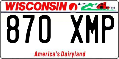 WI license plate 870XMP
