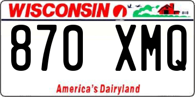 WI license plate 870XMQ
