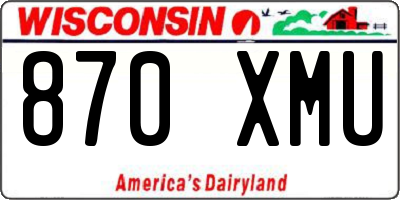 WI license plate 870XMU