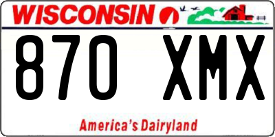 WI license plate 870XMX