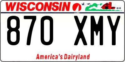 WI license plate 870XMY