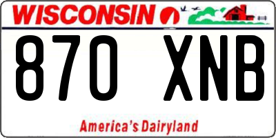 WI license plate 870XNB