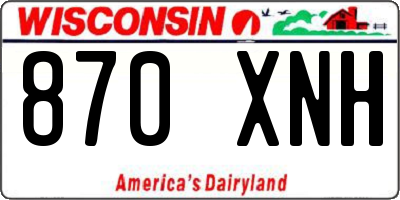 WI license plate 870XNH