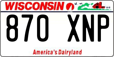 WI license plate 870XNP