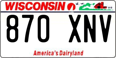 WI license plate 870XNV