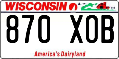 WI license plate 870XOB