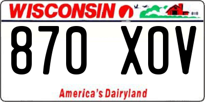 WI license plate 870XOV