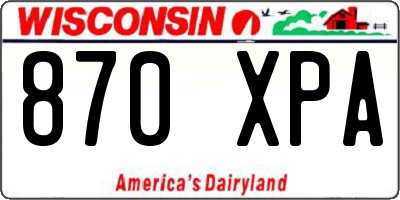 WI license plate 870XPA