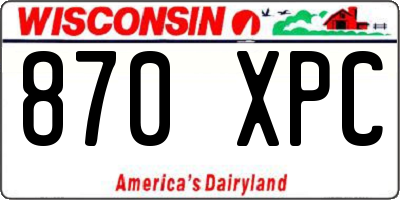 WI license plate 870XPC