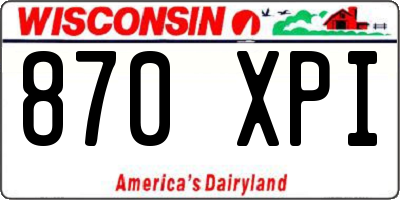 WI license plate 870XPI