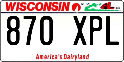 WI license plate 870XPL