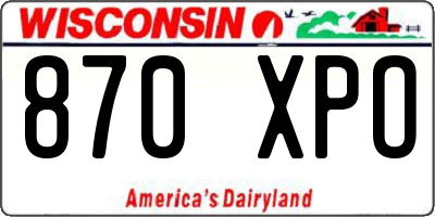 WI license plate 870XPO