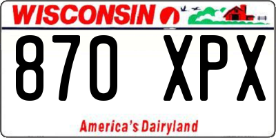WI license plate 870XPX