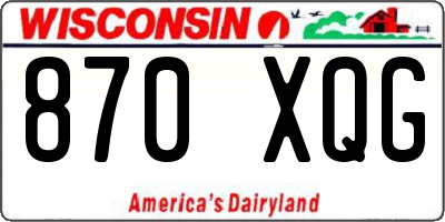 WI license plate 870XQG