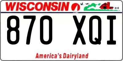 WI license plate 870XQI