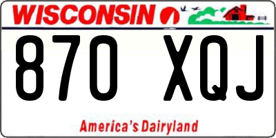 WI license plate 870XQJ