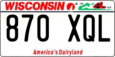 WI license plate 870XQL