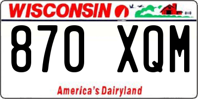 WI license plate 870XQM