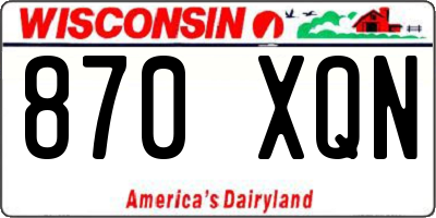 WI license plate 870XQN