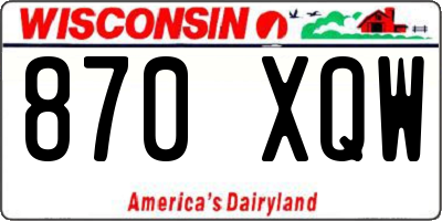 WI license plate 870XQW