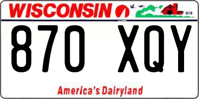 WI license plate 870XQY