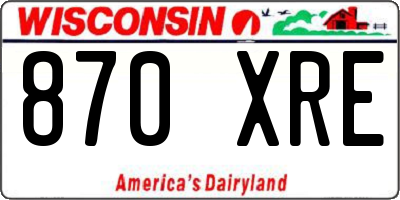 WI license plate 870XRE