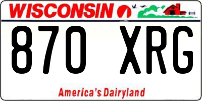 WI license plate 870XRG