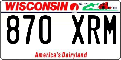 WI license plate 870XRM