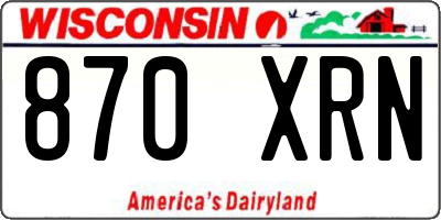 WI license plate 870XRN