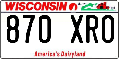 WI license plate 870XRO
