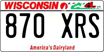 WI license plate 870XRS