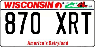 WI license plate 870XRT