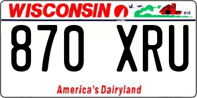 WI license plate 870XRU