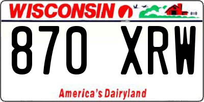 WI license plate 870XRW