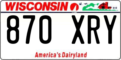 WI license plate 870XRY